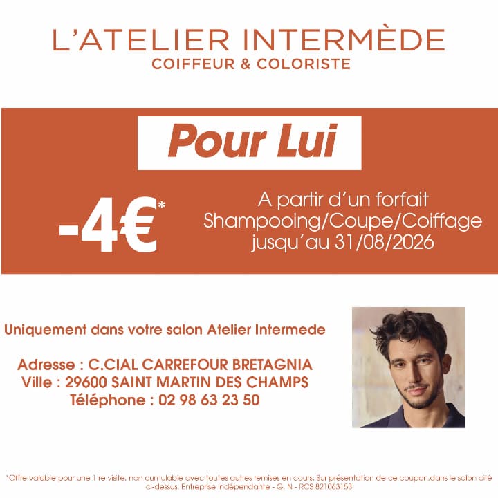 Bon première visite -4€ pour Lui